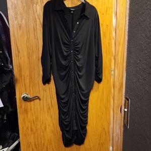 Elegant Black Ruched Dress